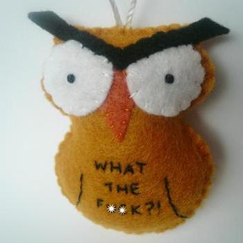 Ornery owl ornament Christmas decoration funny naughty gifts for men or women- MATURE